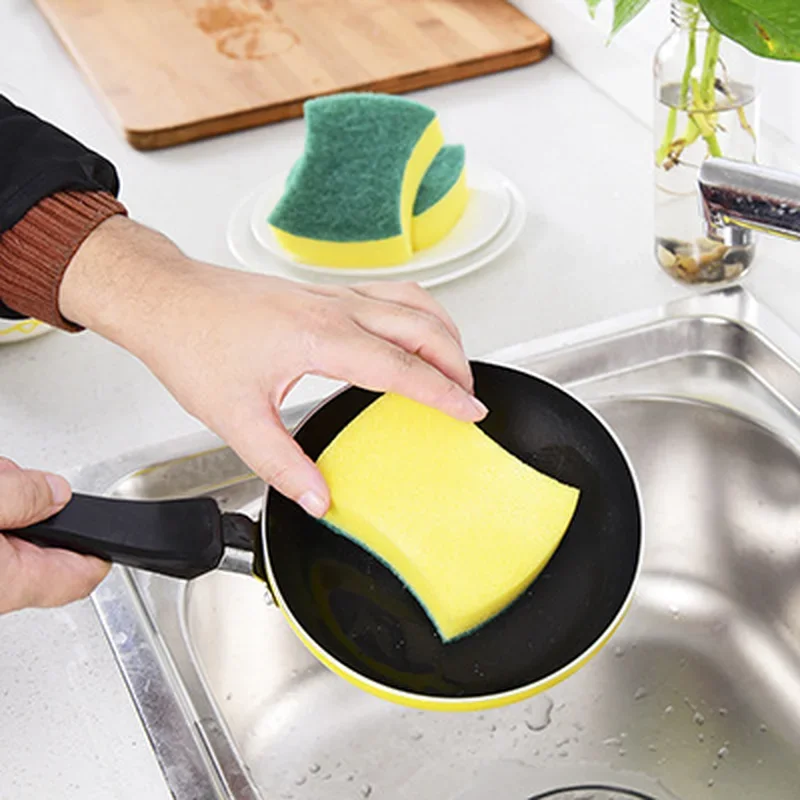 Magic Cleaning Sponges Double-sided Reusable Kitchen Sponge Wipes Pan Pot Dishwashing Scouring Tools Reusable Dishwashing Sponge