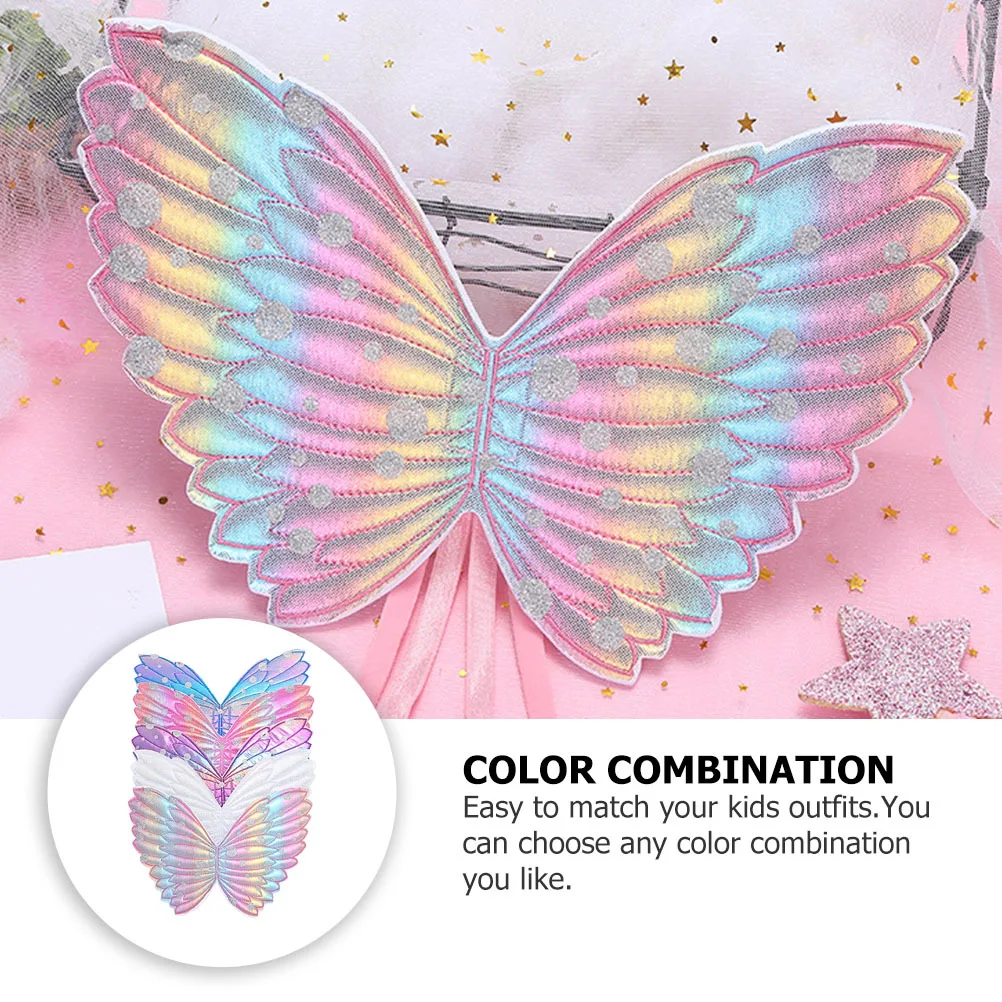 5Pcs Kids Metallic Fairy Wings Costume Accessories Practical Durable Use for Holiday Costumes Fairy Wings Props