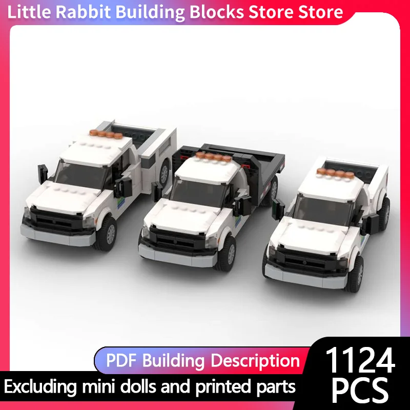 City Car Model MOC Building Bricks City Service Pickup Vehicle Pack Modular Technology Children Holiday Gifts Assemble Toys Suit