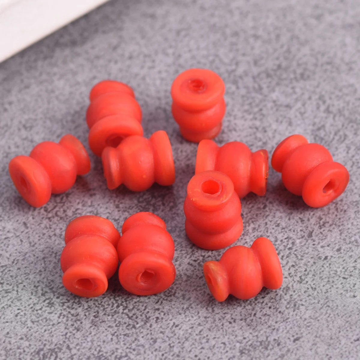 10pcs Matte Red 12x10mm Handmade Lampwork Glass Loose Beads For Jewelry Making DIY Crafts Findings