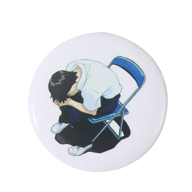 Serial Experiments Lain นุ่มปุ่ม Pin เครื่องประดับเข็มกลัดน่ารักตลกหมวกโลหะ Creative Creative ของขวัญ Lapel Lencana Pin