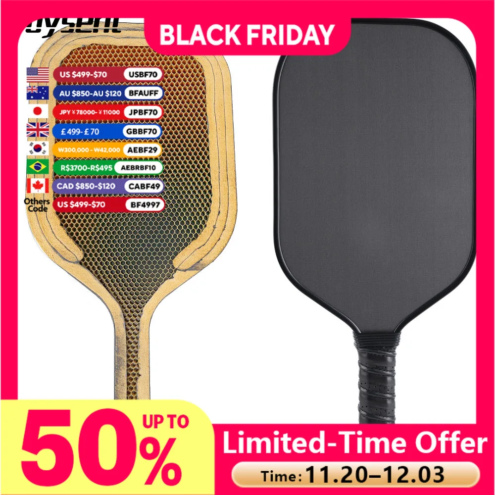 

Joysent Aramid Honeycomb Core Pickleball Paddle Racket T700 Carbon Fiber Three-layer Foam Edge Thermoformed Spin Power Control