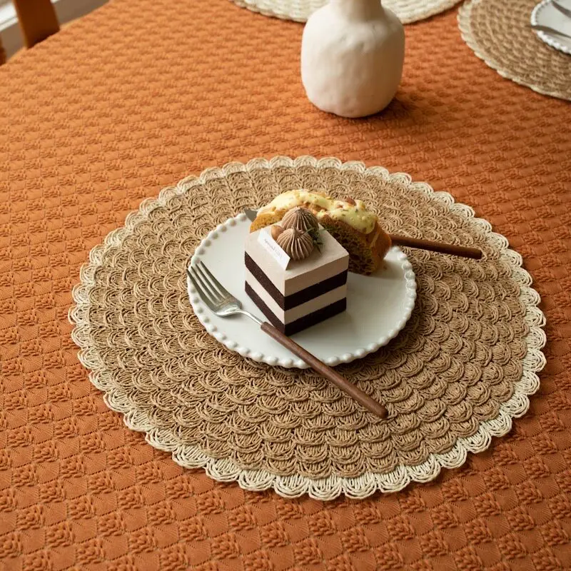 

Jute Placemats for Homestay Hotel Household Economic Practical Convenient Photography Prop Heat Insulation Mat for Bowls Plates