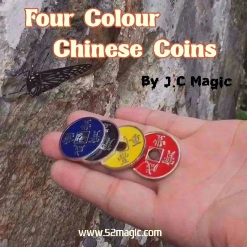 Vier Farbe chinesische Münze Set Zaubertricks Farbwechsel chinesische alte Münze Magia Bühne Zubehör Illusion Requisiten Gimmick