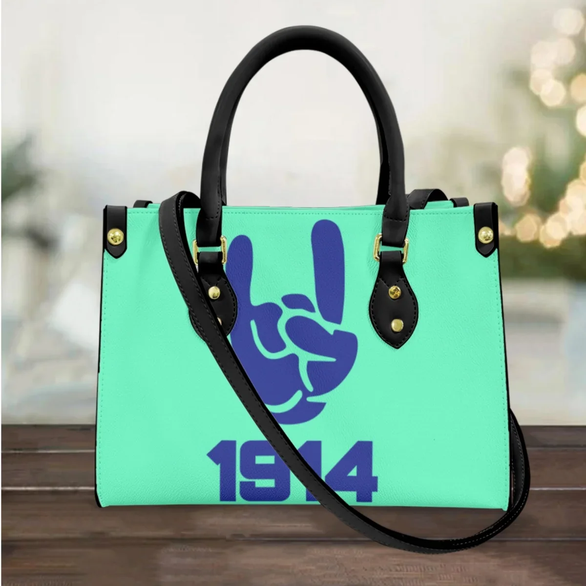 Top Handle Women Shoulder HandBags Phi Beta Sigma Printed PU Leather Party Messenger Bags New Street Trend Girls Shopping Bag