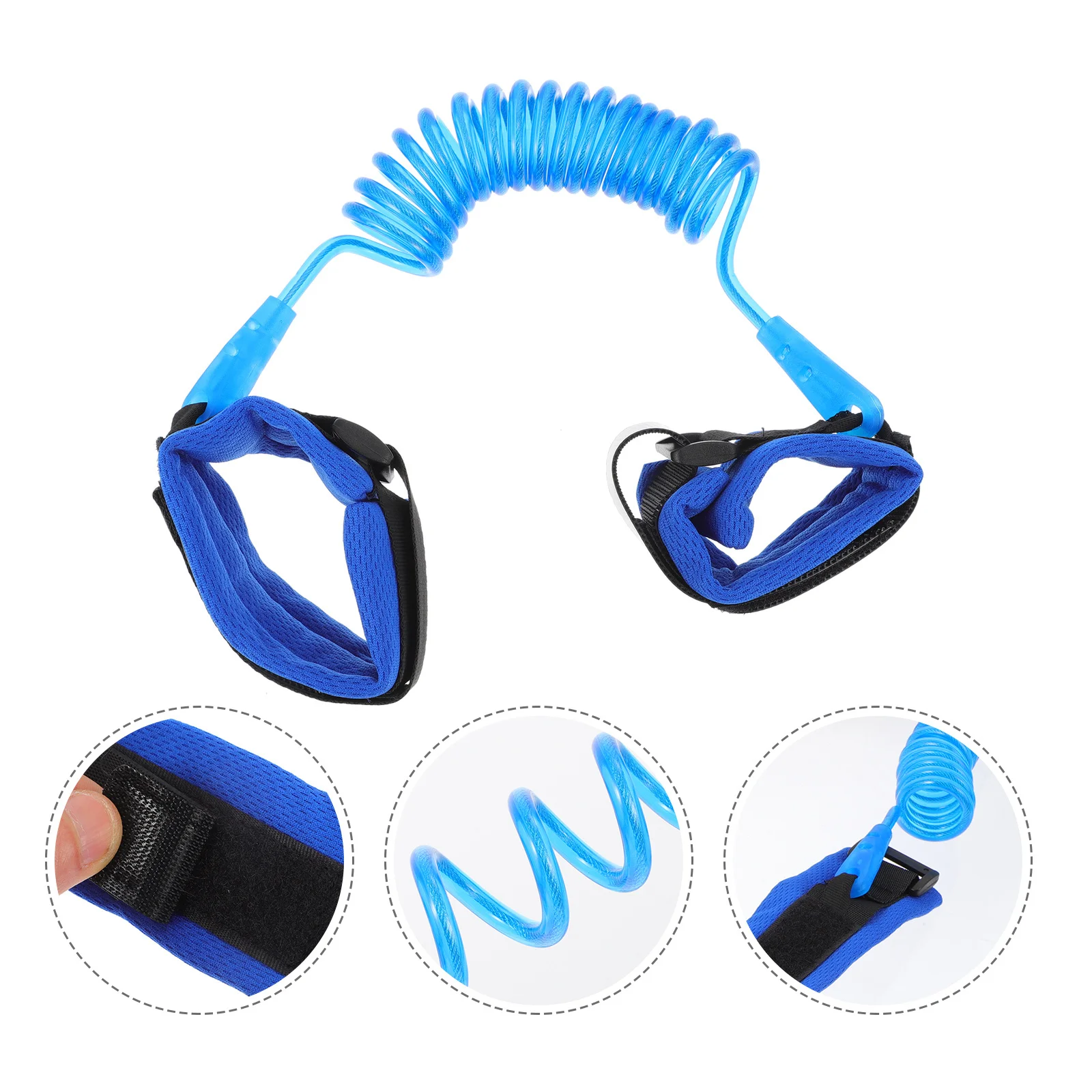 

Anti Lost Wristband Bracelet Kids Toddler Child Safety Leash Elastic Wire Rope Design Durable Easy Stretch Public Places Blue