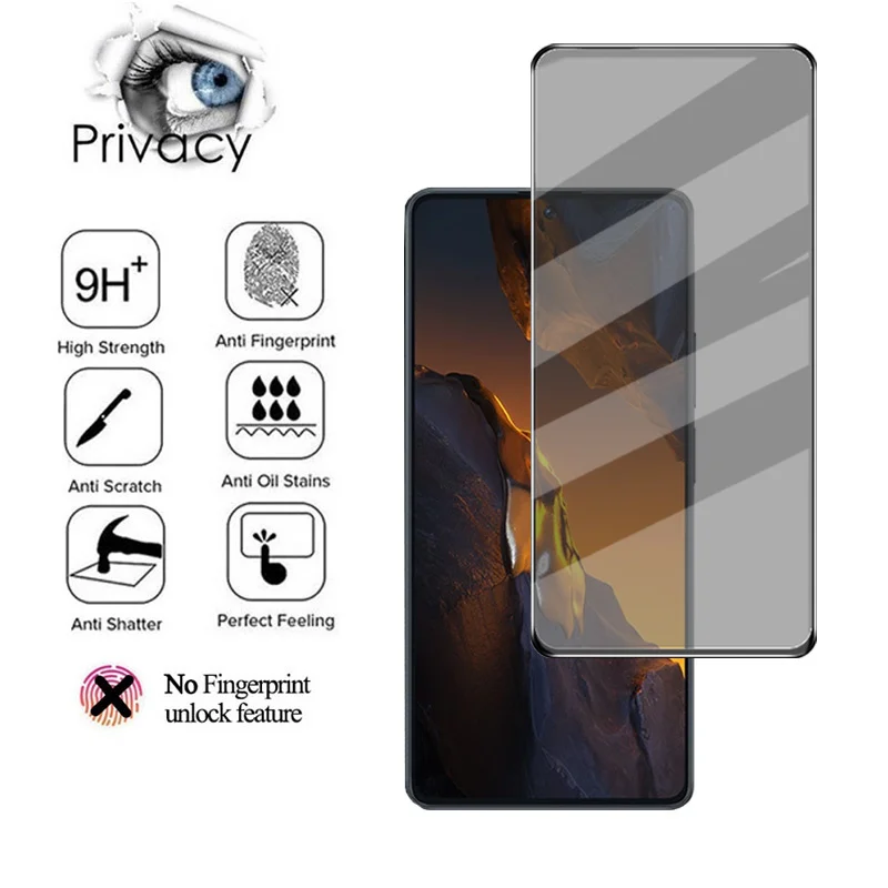 9H Privacy Glass For Xiaomi Poco f5 Screen Protector Poco f5 lamina Pocof5 Spy Glass Poco f5 5G Anti Peeping Poko f5 cristal Poco f5 Pro accessories