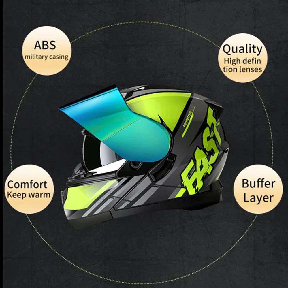 Casco moto apribile integrale con personalità viola DOT ECE Approvato Moto Doppia lente Open Face Casque Casco Moto Capacete