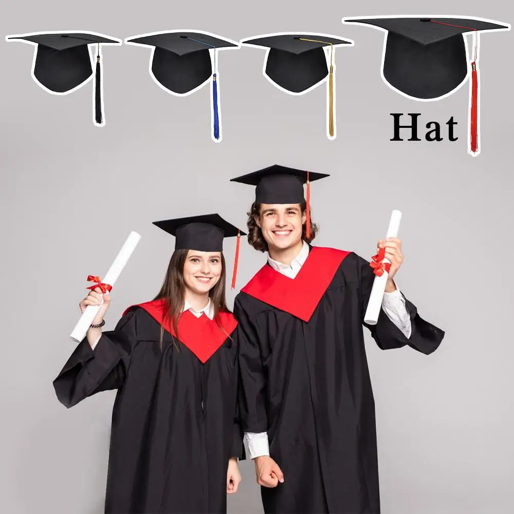 Graduation Cap With Tassel Bachelors Hat With Adjustable Size Elastic Band Graduation Master Degree Graduation Ceremony Hats view 2