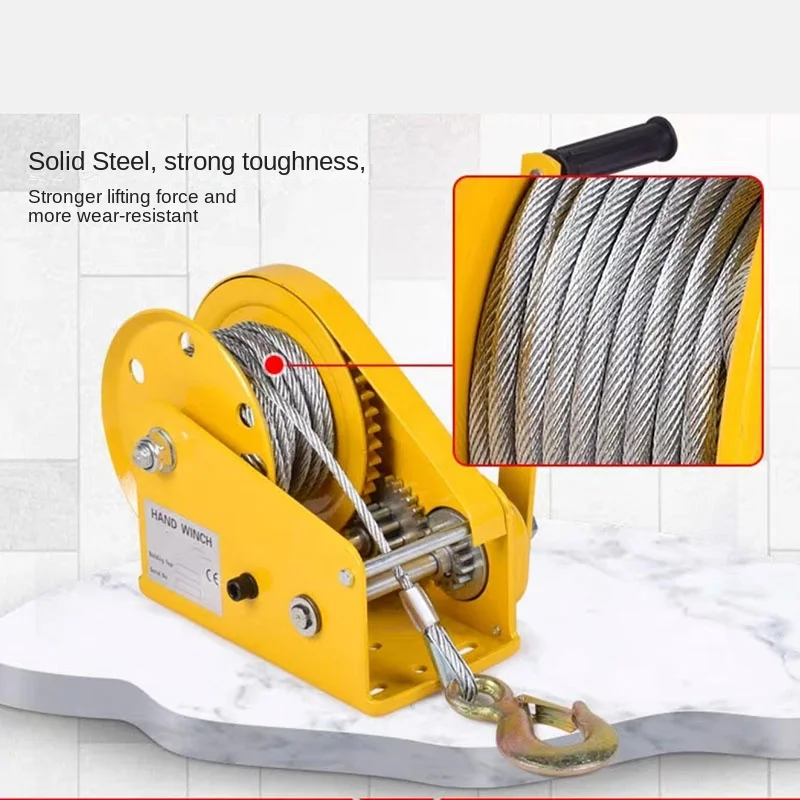 

1200LB Self-locking Small Manual Crane with Brake, Manual Crane, Tractor Crane, Portable Crane and 5 M Long Wire Rope