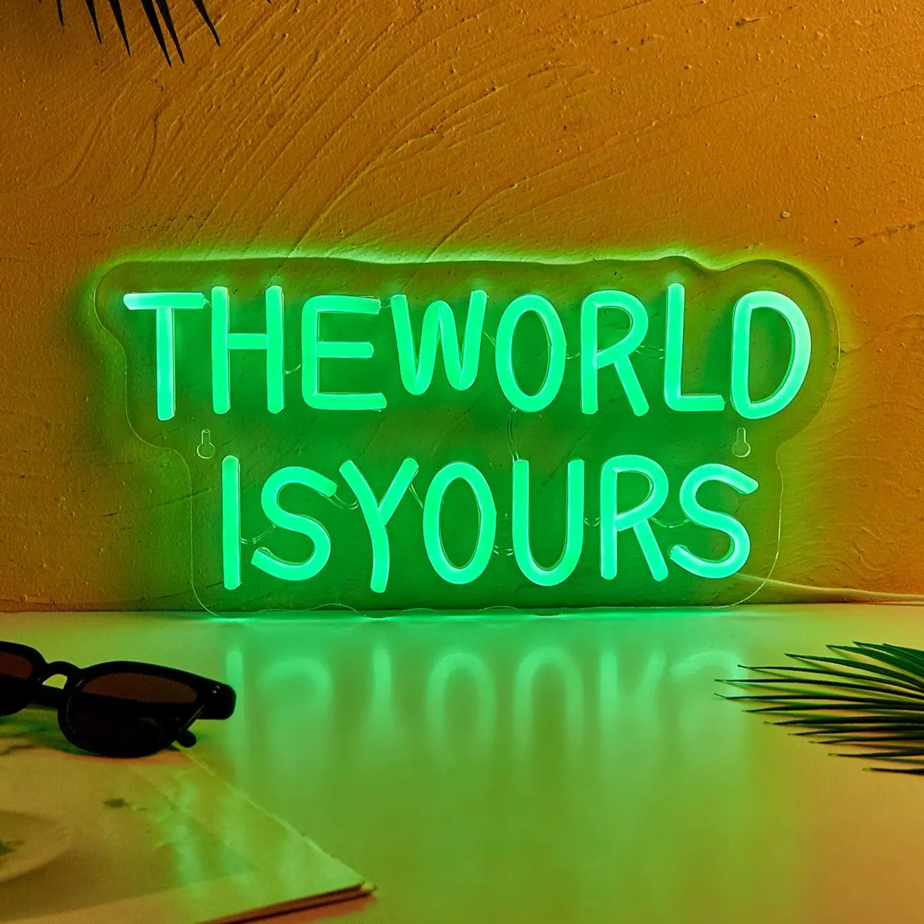 

Chi-buy LED Neon the world is yours Неоновые вывески с питанием от USB, ночник, 3D настенное искусство, декор для спальни, гостиной, лампы, вывески