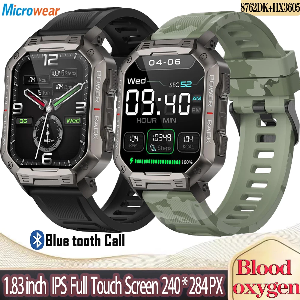 

Smart Watch Men 1.83 inch IPS HD Outdoor Sports Blue Tooth Call Smartwatch Multiple sport modes Heart Rate Health Blood Oxygen