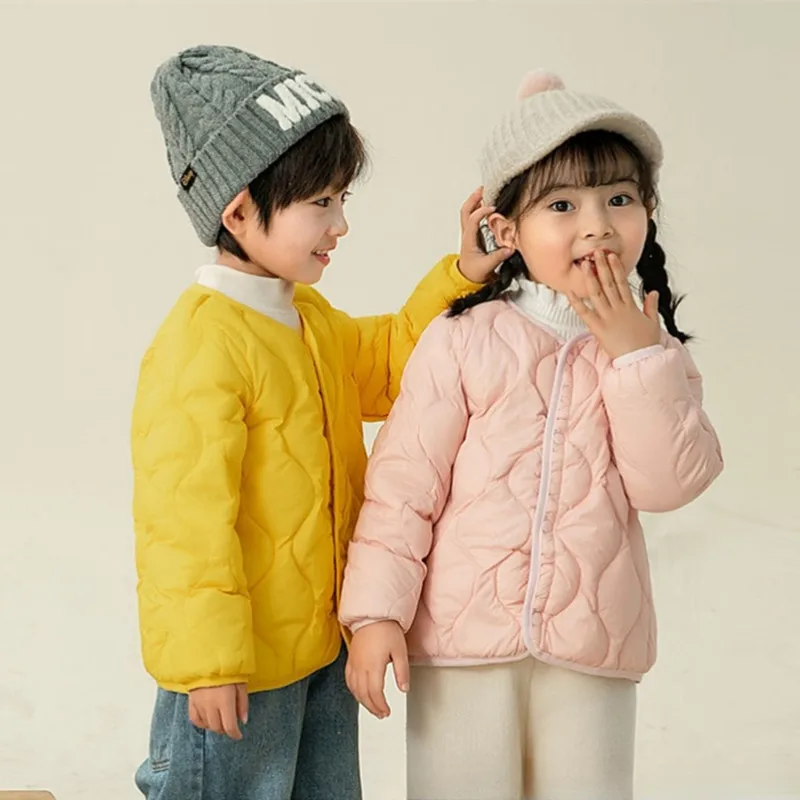 Boys Girls Lightweight Down Jacket Fashion Winter Coat Clothes Baby Waterproof Padded Jacket Kids Tops Outerwear Clothing 1-7T