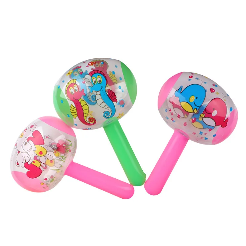 10Pcs Cartoon Animal 3D Inflatable Hammer with Bell Summer Beach Toys for Kids Birthday Party Favors Pinata Fillers Goodie Bag