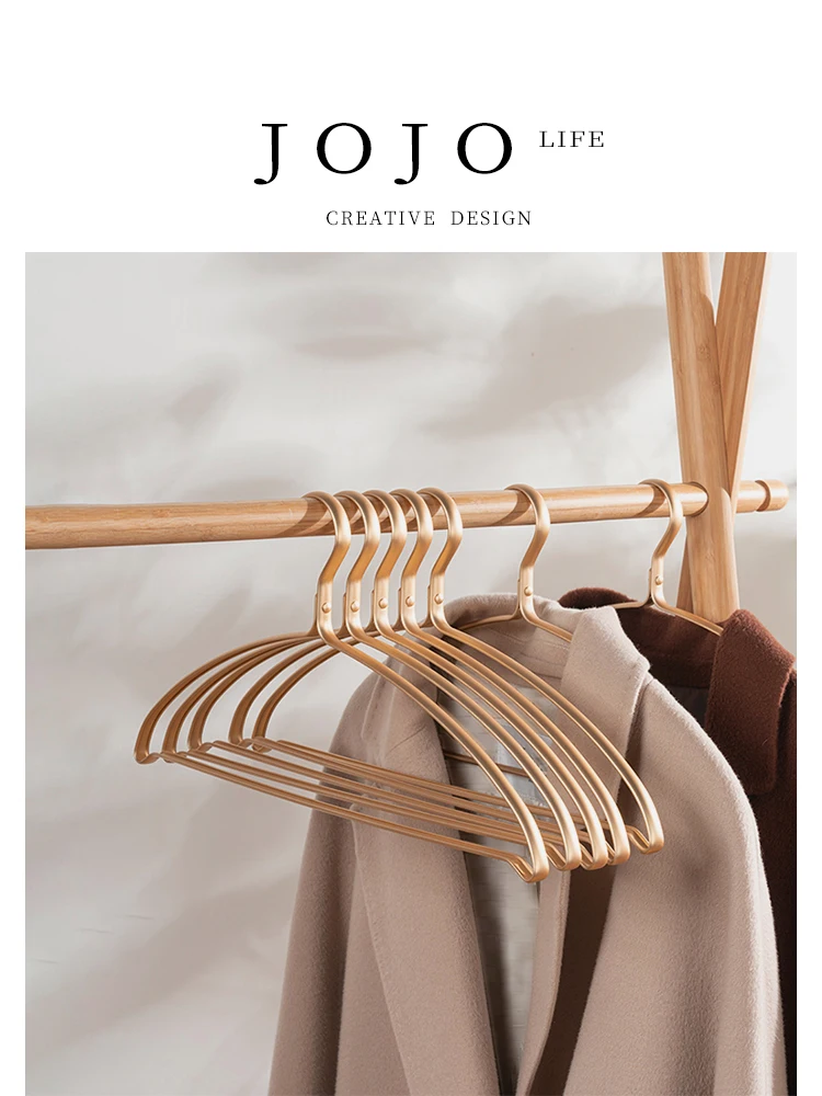 

Aluminum Alloy Clothes Hanger Home Use Clothes Drng Ra Modern Sle Internal Anti-Slip Design Suitable for Adult Garments