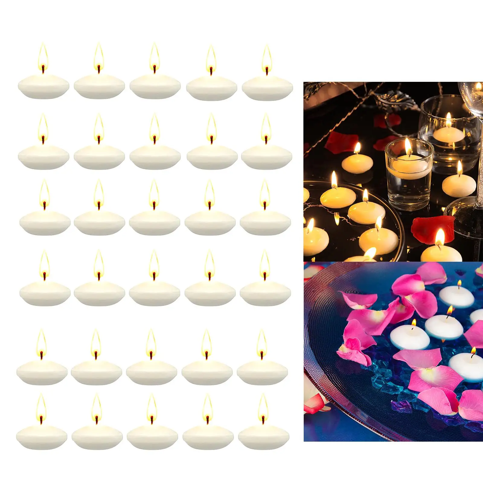 Waterproof Floating Tealight Candles Smokeless Round Mini Candle Set for Home Birthday Festival Wedding Events