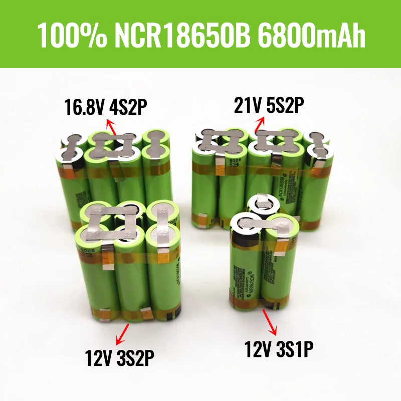 بطارية أصلية 2023 neue 3S 3s2 pخزفية 16,8 فولت 21 فولت 25 فولت بطارية NCR18650B 6800mah 20A بطارية شورية شورية