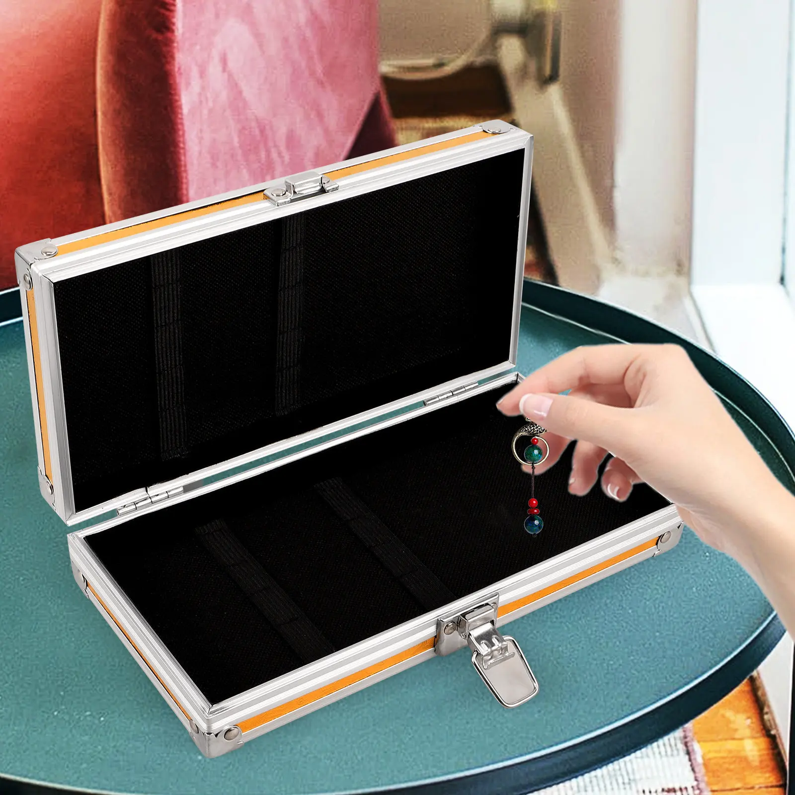 Aluminum Alloy Tool Box Sturdy Large Capacity Portable Storage Case Handheld Organizer Travel Tool Kit Container