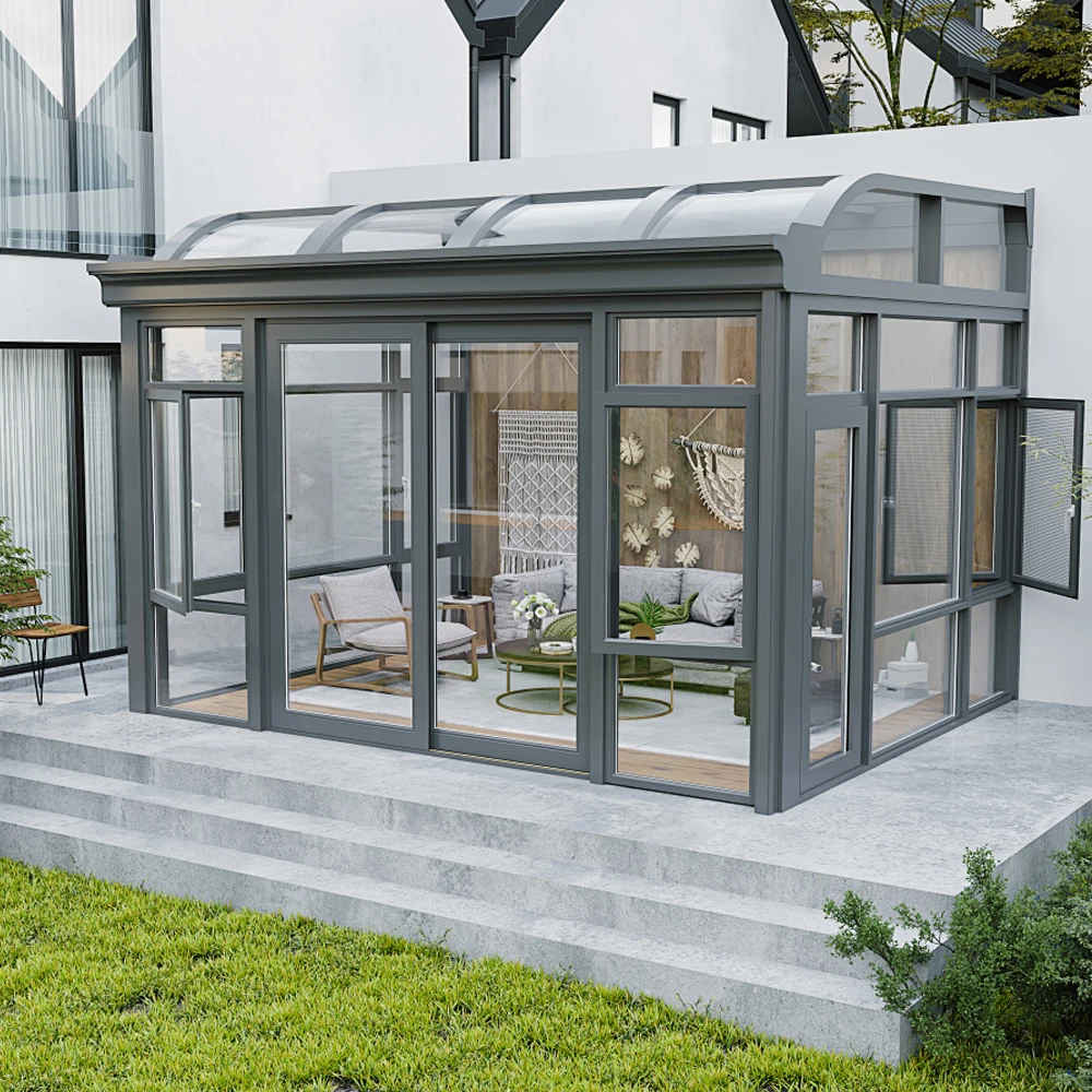 Custom Modern Flat Roof Sunroom for Residential and Villa Projects