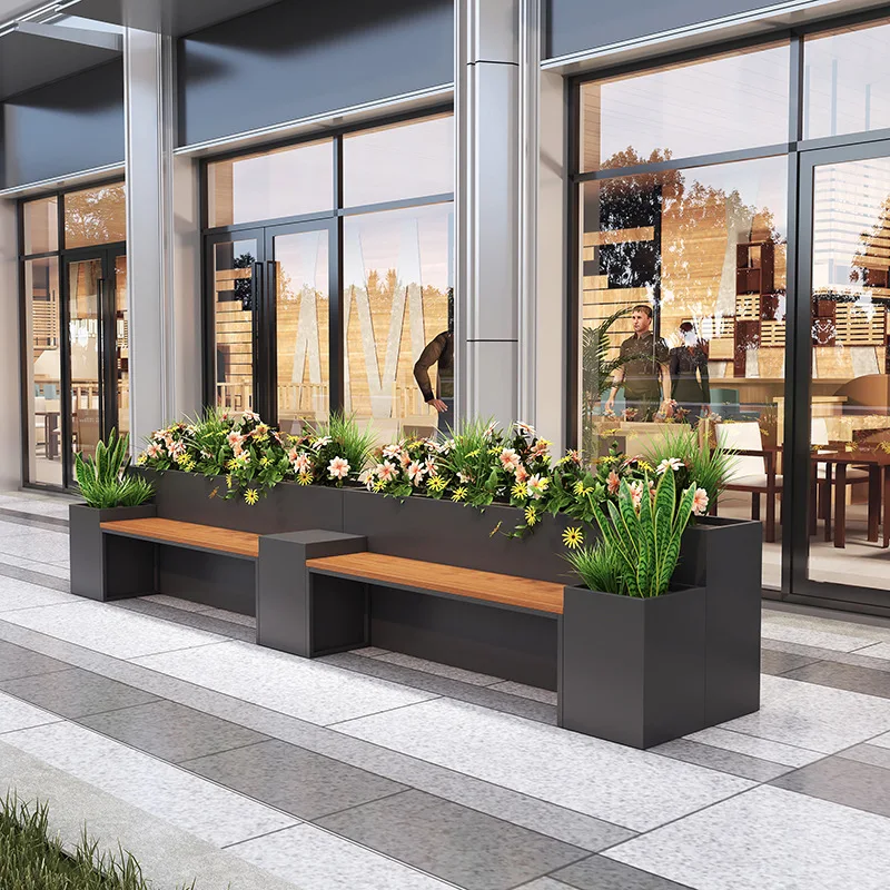 

Outdoor seats, seats, booths, flower boxes, wrought iron squares, commercial streets, rest benches, landscape flower pools