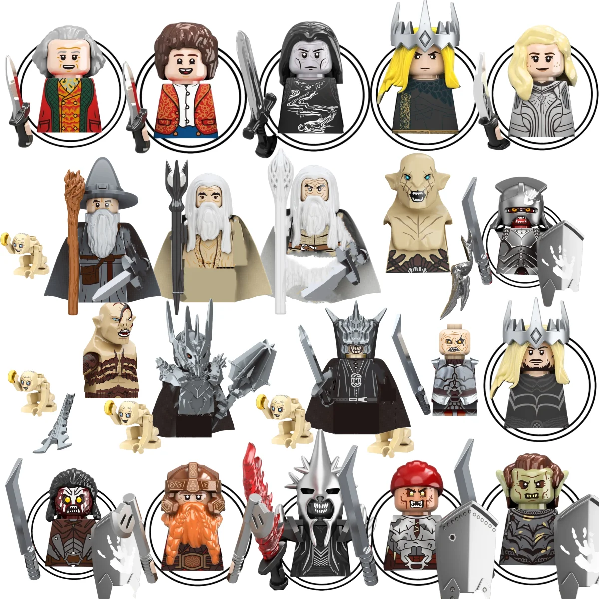 Blind Box TV6409 Mini Action Figure Toys Orcs Dwarf Elves Rohan knight Army Wars Building Blocks Accessories Christmas Gifts