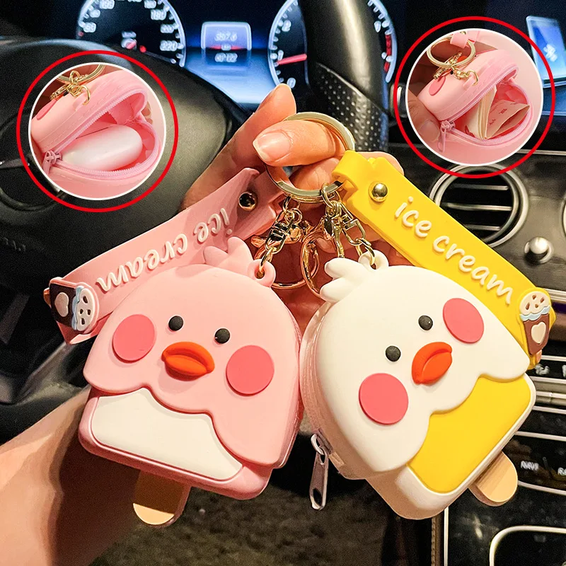 

Minso Cartoon Little Yellow Duck mini coin purse, keychain, pendant, storage bag, key case, hanging decoration