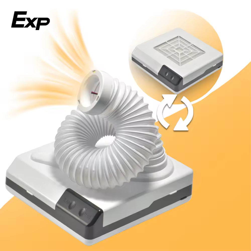 מכונת שאיבת אבק ניידת EXP Dental Vacuum Cleaner עם תאורת LED לאיסוף אבק למעבדת שיניים ולשיפור השיניים