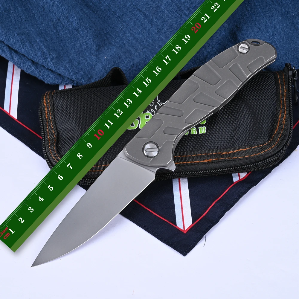 Green Thorn T95 Flipper Folding Knife Titanium Handle K110 Blade Outdoor Camping Tool Hunting Fishing Hiking Survival Equipment