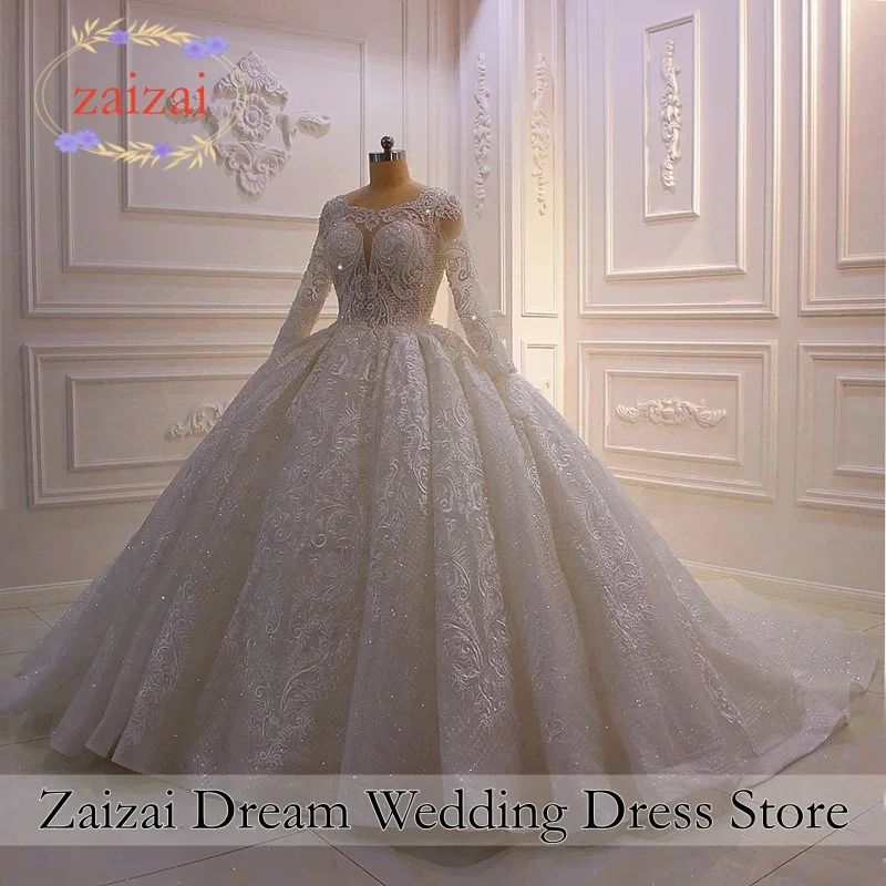 Customized Exquisite Scoop Neckline Lace Appliques Ballgown Wedding Dresses Vestido De Noiva Amanda Novias