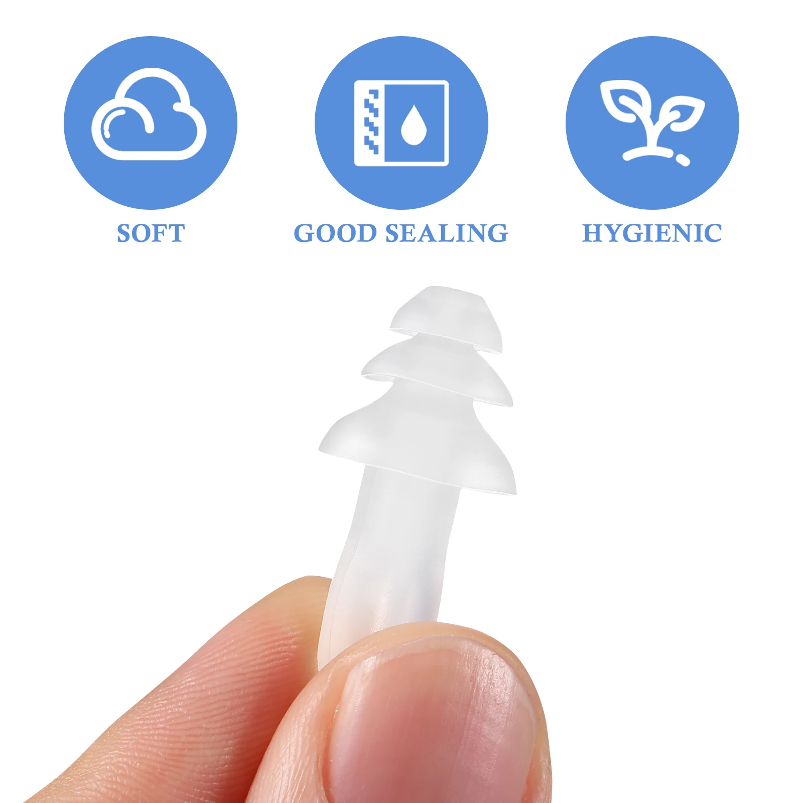 

40Pcs Silicone Ear Plugs Waterproof Noise Reduction Sleep Swimming Protective Earplugs Transparent Protective Ear Plugs