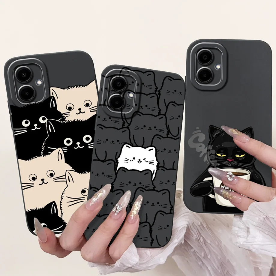 For Samsung A06 SM-A065F Case Fashion Soft Silicone Back Cases Panda Marble Moon Night Cat Astronaut Cover Samsung Galaxy A06 view 3