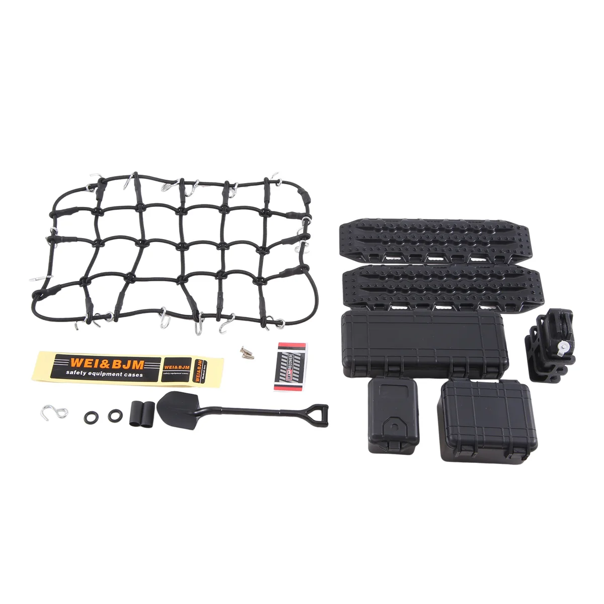 Y04A ユニバーサル模擬装飾スーツケース荷物ネットシャベル TRX4 SCX10 90046 90047 RC カーアクセサリー黒