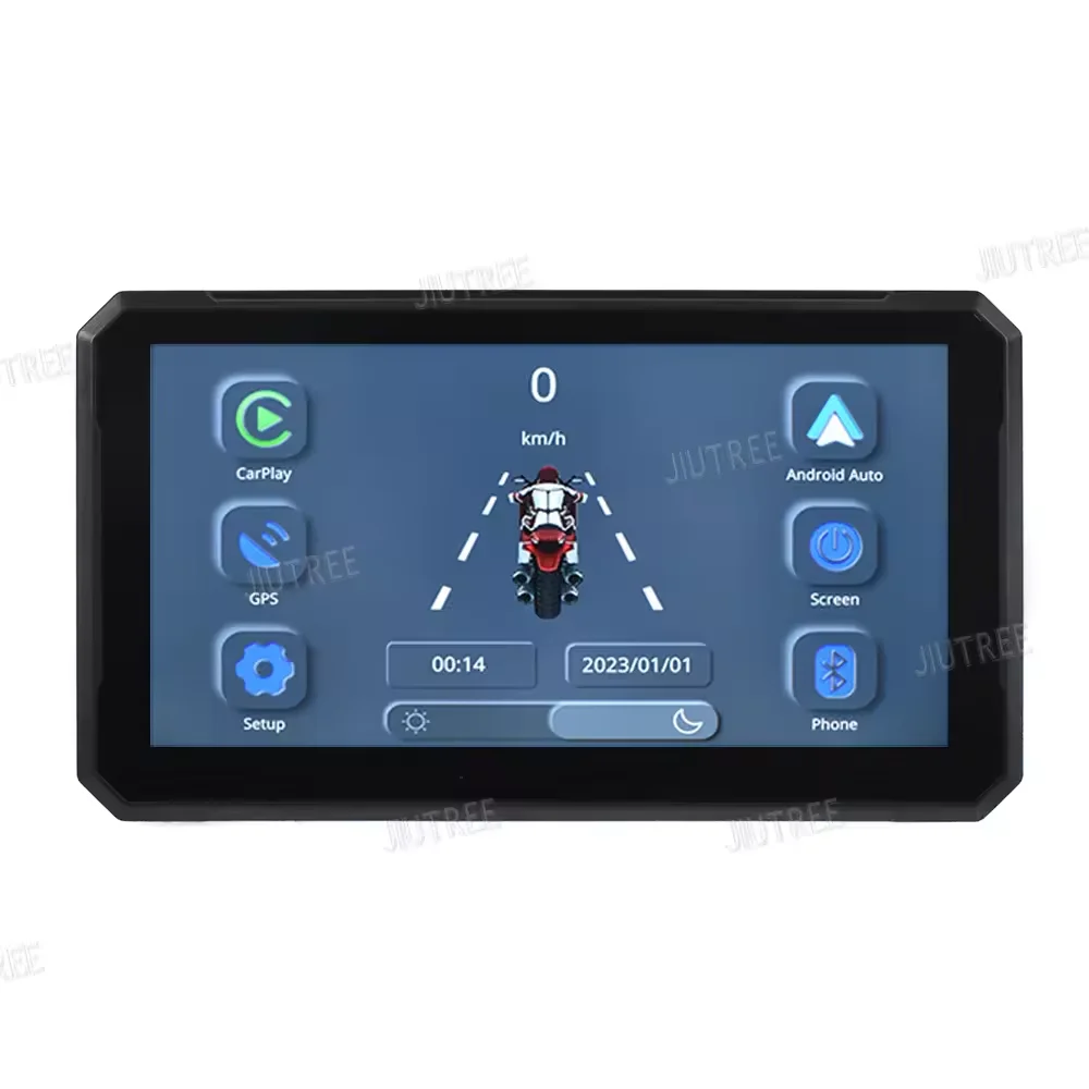 7 Inch Motorcycle Wireless Carplay Android Auto Portable Navigation GPS Screen DVR Camera Motorcycle Waterproof Display