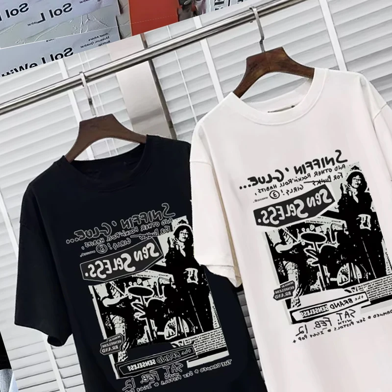 

Graffiti Kawaii Woman T -Shirt Print Casual Short Sleeve Harajuku Y2k Aesthetic Oversized T-Shirt Women's Graphic Clothes