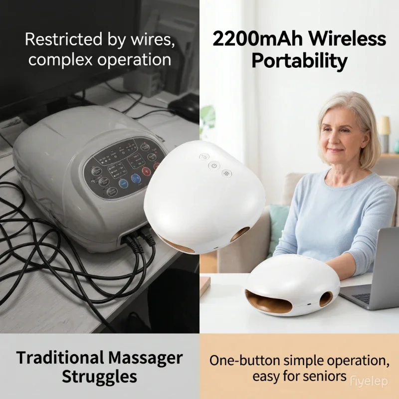 USB Rechargeable Hand Massager with Heat 3 Modes Intensity Levels Air Pressure Relax Separate Finger Massage Tool for Stress Rel