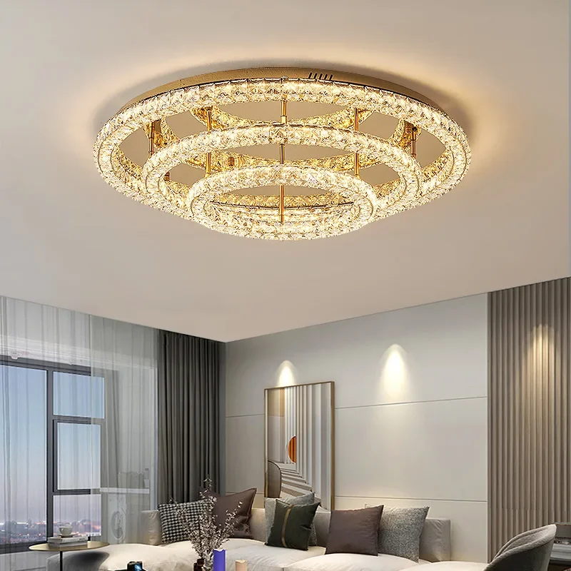 Modern Circular Ceiling Light, Gold Multi-Ring Pendant Light, Living Room Dining Room Lighting, Contemporary Home Decor Lamp