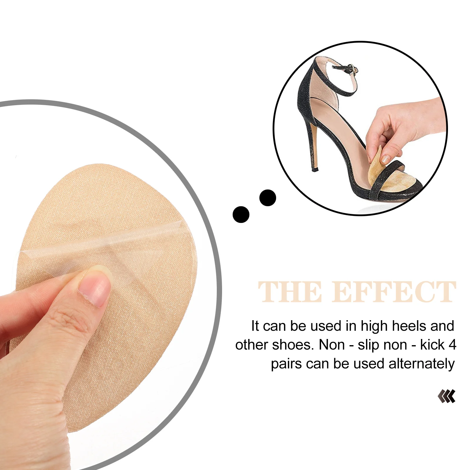 

4Pairs Silicone Forefoot Pads Breathable Soft Shoe Cushions Anti-Skid Half Sole Insoles for High Heel Running Shoes