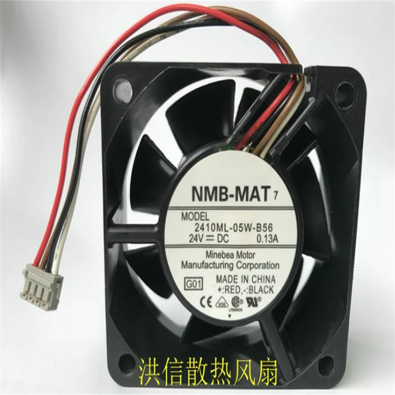 Wholesale: original NMB 2410ML-05W-B56 6025 DC24V 0.13A  4-wire inverter cooling fan