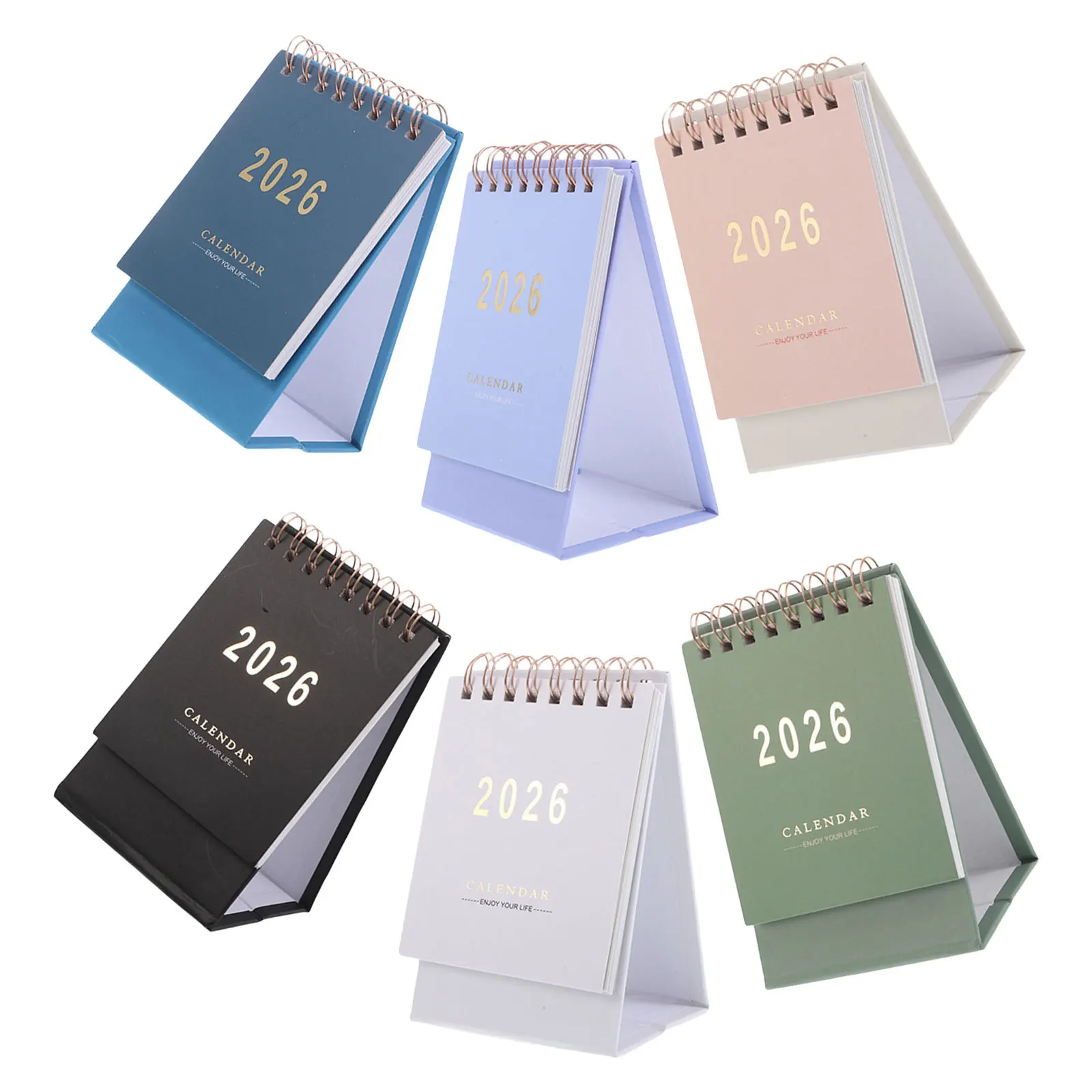

6Pcs 2026 Small Desk Calendar Mini Foldable Standing Monthly Planner Daily Tear Off Schedule Organizer Office Daily Planner