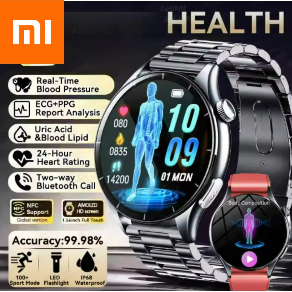

XIAOMI 704505 New ECG+PPG Smartwatch Precise Uric Acid Blood Lipids Pressure Body Analysis Smart Watch Men BT Call NFC Watches