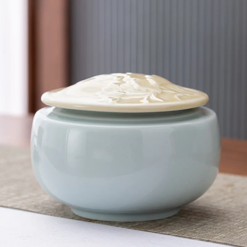 European-style Ceramic Tea Pot Sealed Delicate Food Conditioning Storage Container Kitchen Decoration