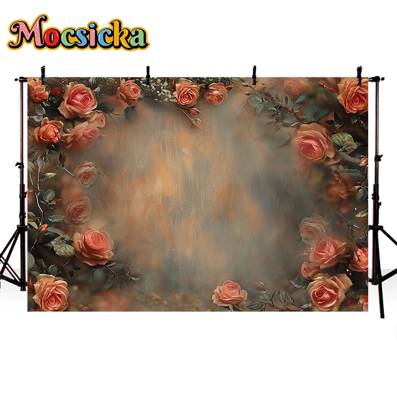 Mocsicka Photography Background Retro Indoor Window Floral Adult Birthday Wedding Maternity Portrait Decor Backdrop Photo Studio