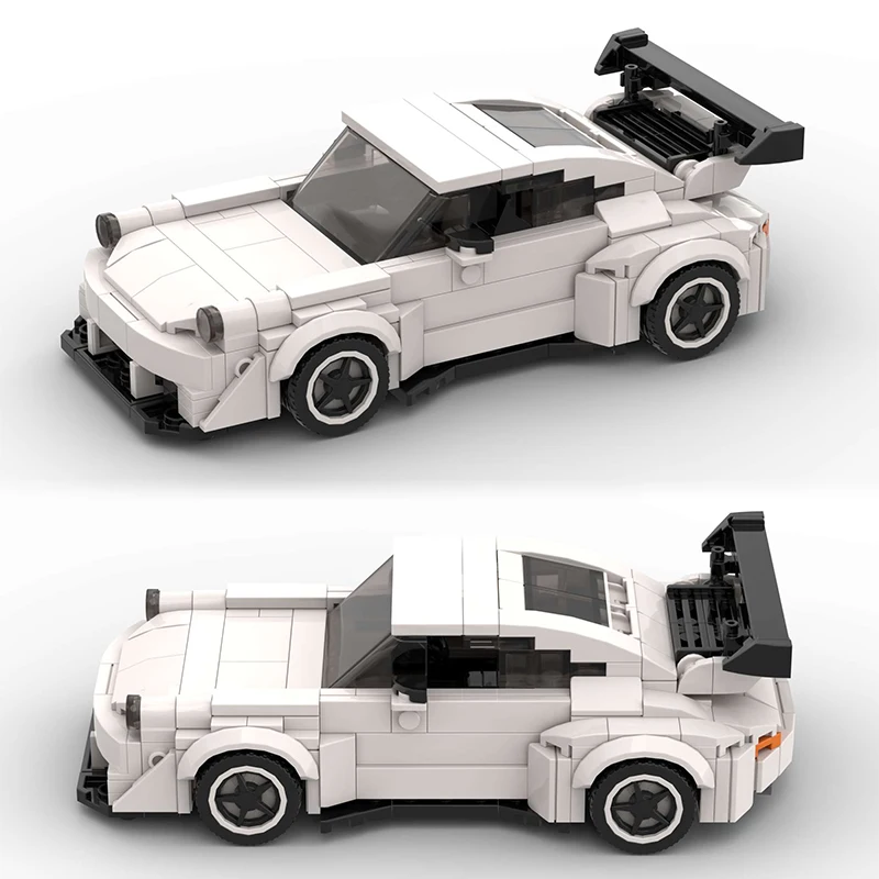 White MOC Model Technique Car City Speed Champion Sports Racing Building Blocks Bricks Vehicle Kid Educational Toys Friend Gift