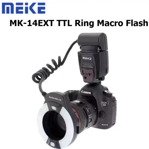 Meike MK-14EXT Fully Automatic TTL Ring Flash Macro Light Dental / Jewelry Flash / Macro Ring Light