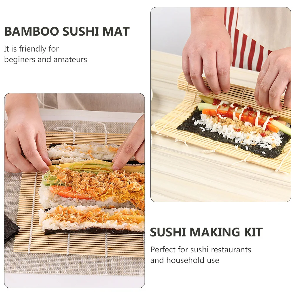 

1 комплект инструментов, набор бамбуковых ковриков для суши, набор для домашнего изготовления своими руками, удобный коврик для качения для начинающих, кухонные барные инструменты, набор для изготовления суши
