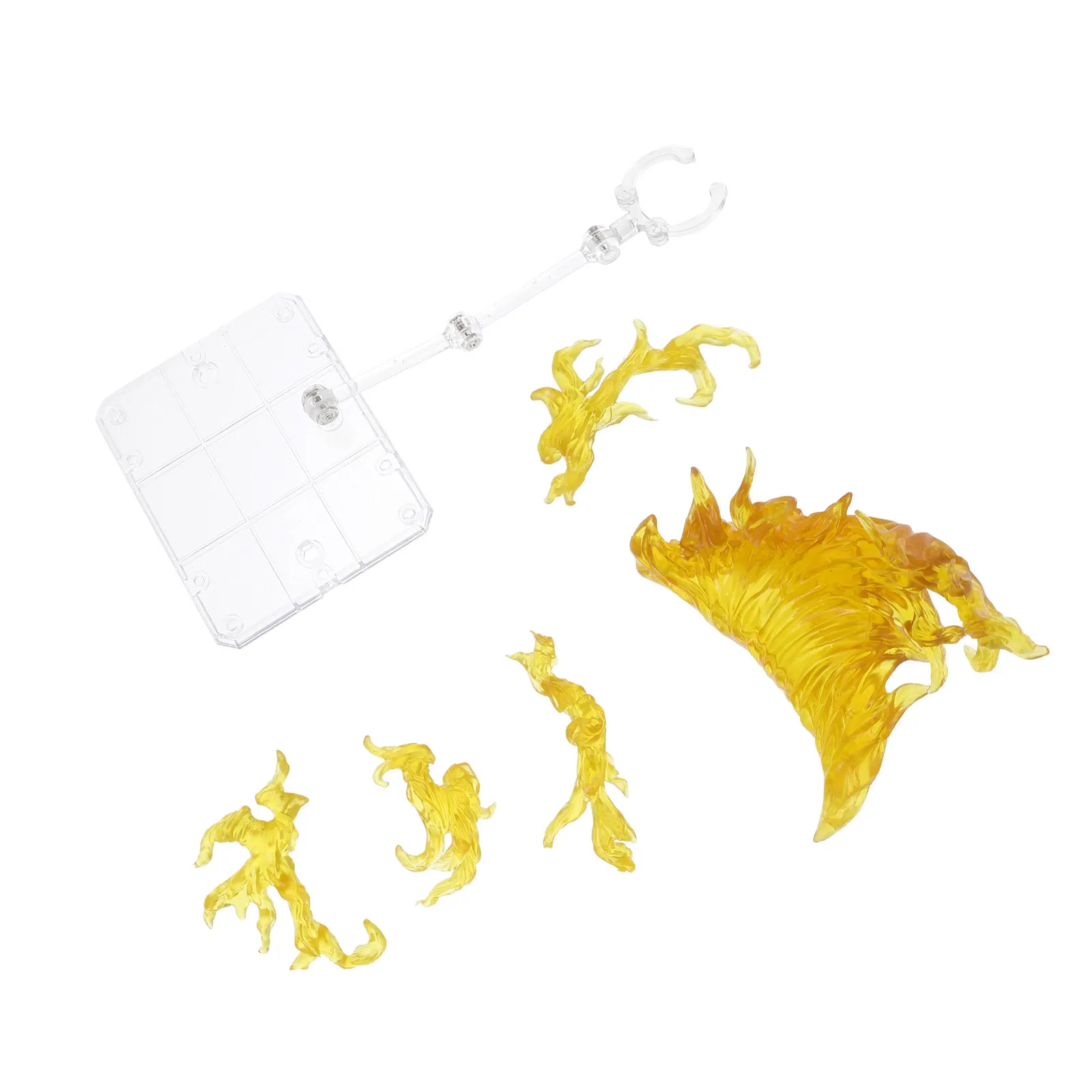 

1Set Flame Effect Action Figure Stand Clear Plastic Holder Sturdy Stable Base Flexible Display Rack for Figure Support