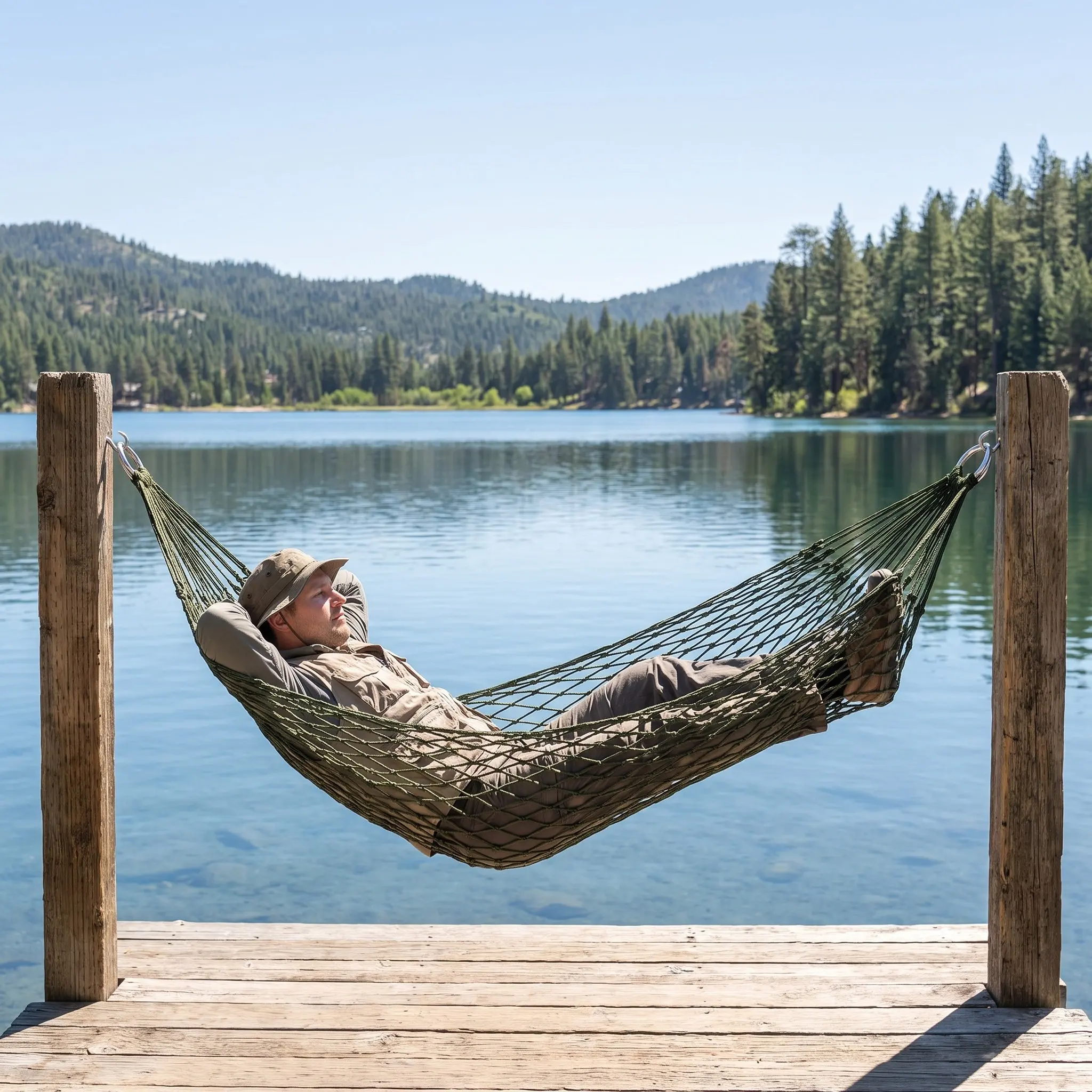 Premium Nylon Rope Mesh Hammock Portable Lightweight Outdoor Camping Hiking Picnic Travel Relaxation Hanging Bed Breathable