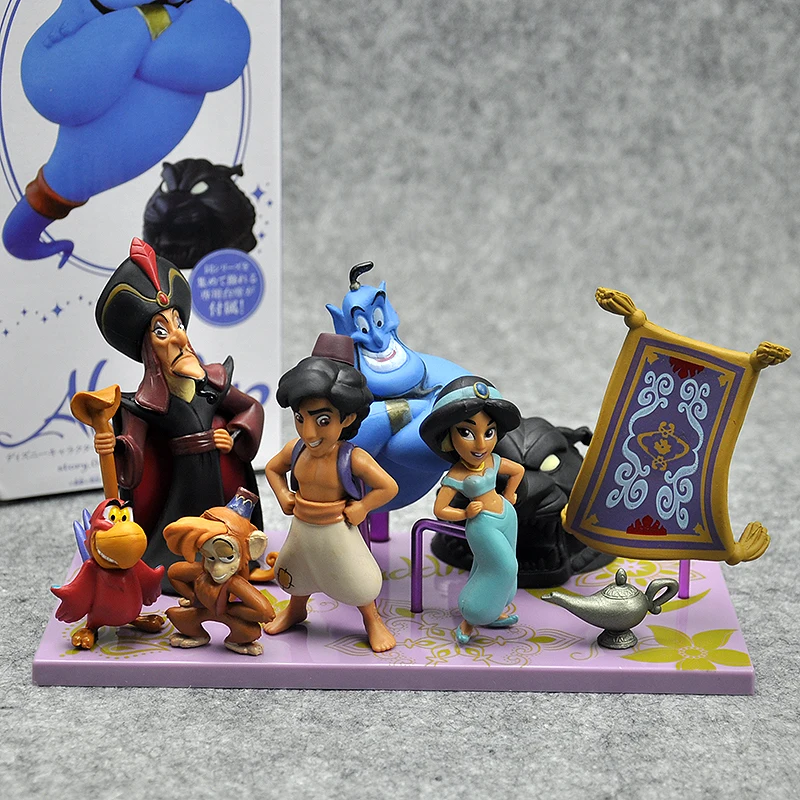Figura de acción de PVC de la Princesa Jasmine de Disney, Muñeca de juguete de la tigresa malvada de Aladdin y su lámpara