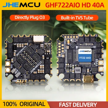 JHEMCU GHF722AIO-HD 40A AIO Controlador de vôo F722 FC Baro OSD BlackBox 40A 4 em 1 ESC 2-6S para RC FPV Freestyle Cinewhoop Drone