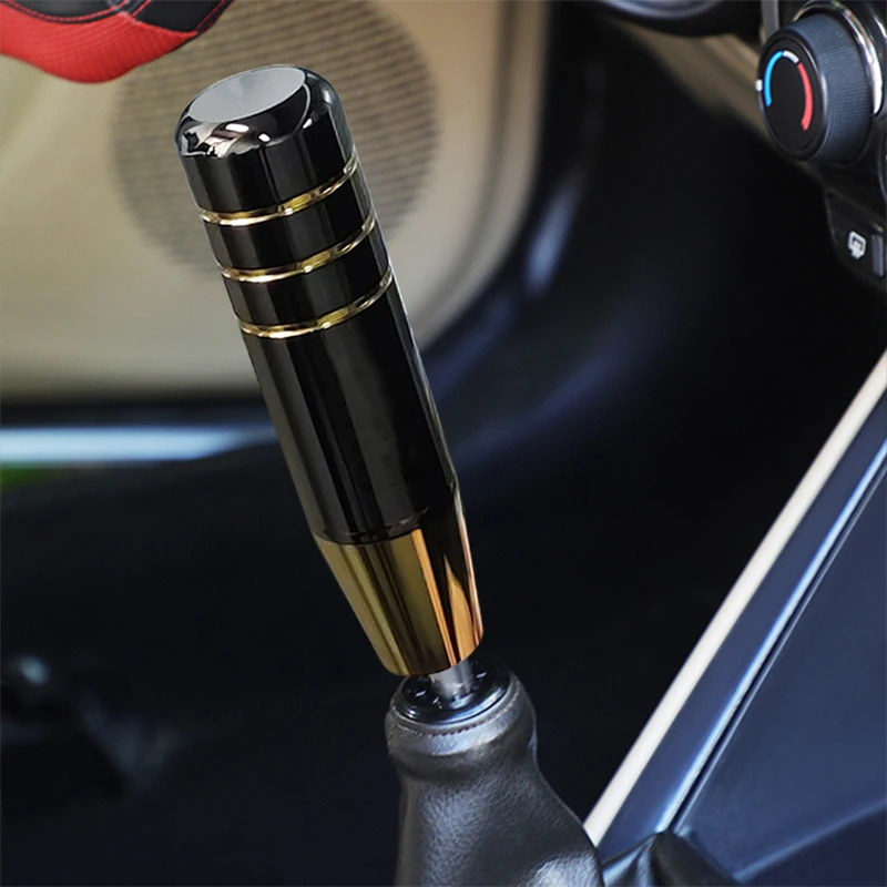 Universal Car Accessories 18cm Gold Black Shifter Stick Lever Gear Knob Aluminum Racing Car Gear Shift Knob Lever Head